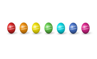 色彩斑斓的复活节鸡蛋孤立的白色