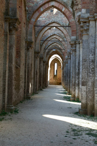 修道院三galgano托斯卡纳意大利