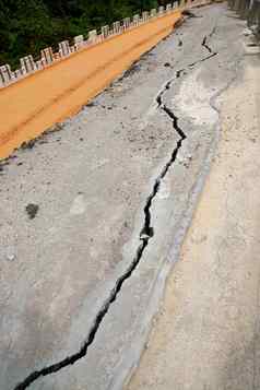 沥青路表面裂纹由于地面崩溃