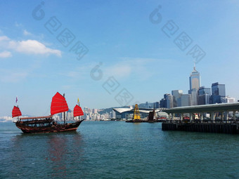 旅行船维多利亚港口在香港香港