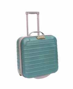 蓝色的现代旅行手提箱孤立的白色