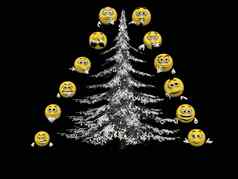 表情符号圣诞节树渲染