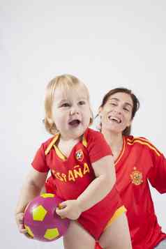 家庭团队西班牙语足球风扇