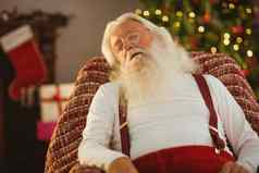 圣诞老人老人睡觉扶手椅
