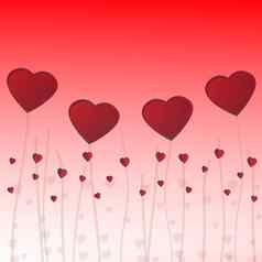 红色的心概念情人节一天背景向量每股收益