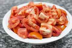 红色的番茄新鲜的片菜表格