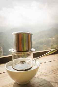 咖啡滴复古的情绪越南风格
