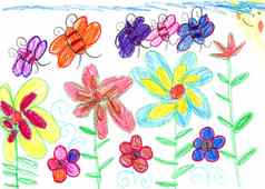 孩子的画蜜蜂花自然