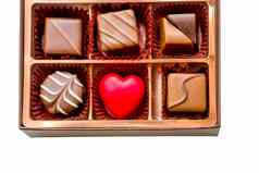 棕色（的）盒子巧克力各种各样的巧克力