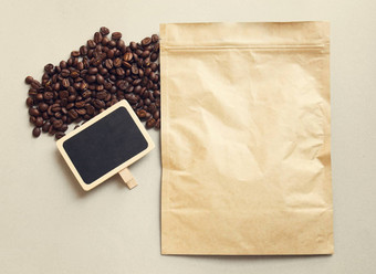 袋咖啡空白<strong>黑板</strong>上咖啡豆子<strong>复古</strong>的filt