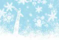 圣诞节蓝色的背景雪花光