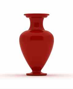 单红色的花瓶