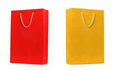 红色的黄色的购物袋