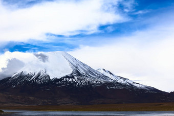 Parinacota火山chungara湖北部智利