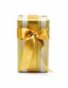 礼物盒子黄金二人组语气金缎丝带