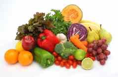 色彩斑斓的新鲜的集团蔬菜水果