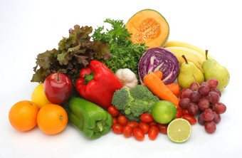 色彩斑斓的新鲜的集团<strong>蔬菜水果</strong>