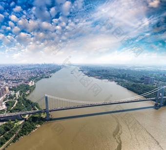 空中视图乔治华盛顿桥纽约城市