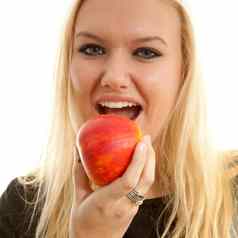 健康的生活方式女人吃苹果