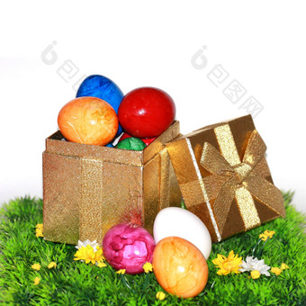 色彩斑斓的复活节鸡蛋礼物