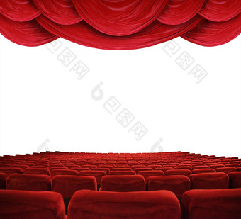 电影剧院红色的窗帘