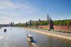 克林姆林宫墙莫斯科阳光明媚的一天