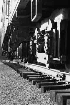 黑色的白色照片移动火车