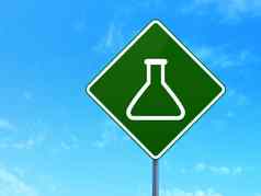 科学概念瓶路标志背景
