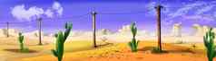 景观电报杆野生西沙漠