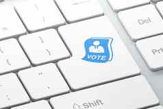 政治概念投票电脑键盘背景