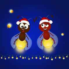 萤火虫庆祝圣诞节