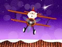 圣诞老人老人飞机