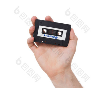 古董音频盒式磁带磁带孤立的白色背景