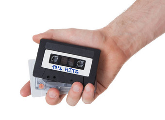 古董音频盒式磁带磁带孤立的白色背景
