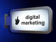 市场营销概念数字市场营销鼠标光标广告牌背景