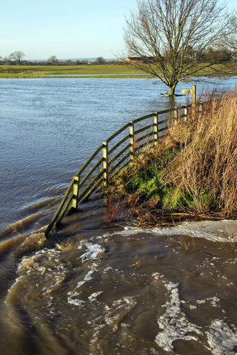 淹没了农田约克郡英格兰