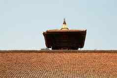 坦普尔的屋顶巴克塔普尔城市尼泊尔