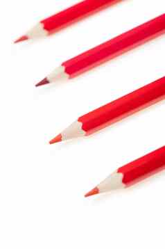 集红色的铅笔
