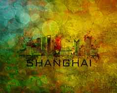 上海城市天际线难看的东西背景插图
