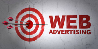 市场营销概念目标网络广告墙背景