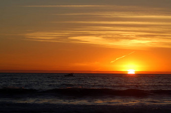 日落海海滩