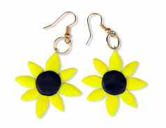 earrings-sunflower塑料粘土