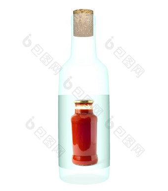 玻璃瓶呵呵标签番茄酱汁