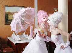 女孩婚礼礼服面具