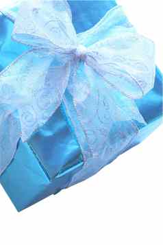 优雅的蓝色的礼物丝带