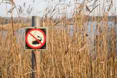 钓鱼被禁止的标志湖