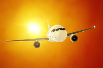 乘客<strong>飞机</strong>晚上太阳