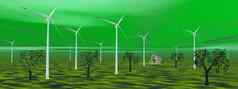 风涡轮机绿色自然