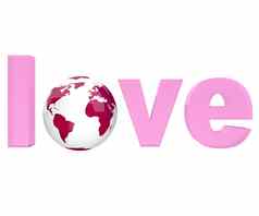 粉红色的词爱地球地球
