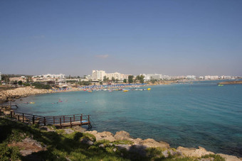 Protaras旅游海滩度假胜地小镇塞浦路斯